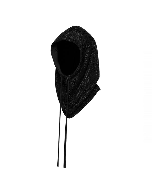 BLACK RHINESTONE HOOD