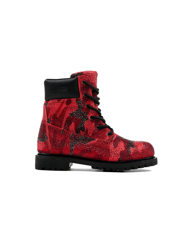 DONCARE RED RHINESTONE BOOTS