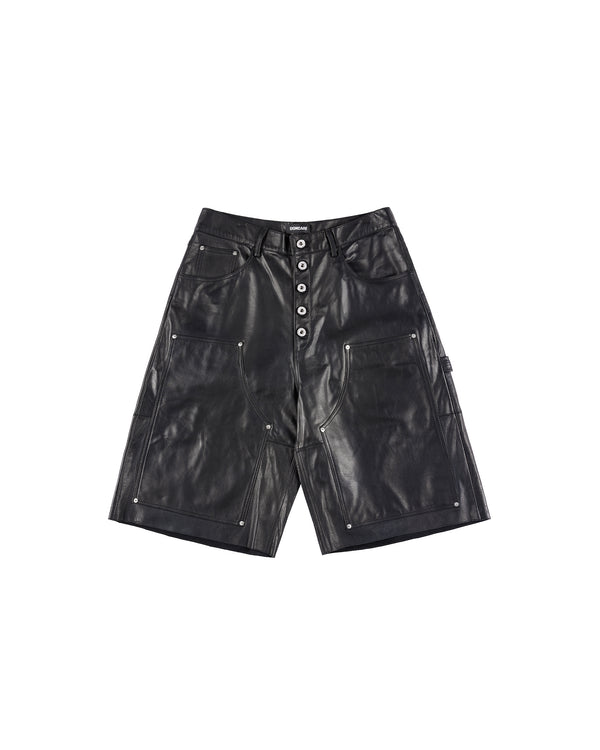 LEATHER BAGGY SHORTS