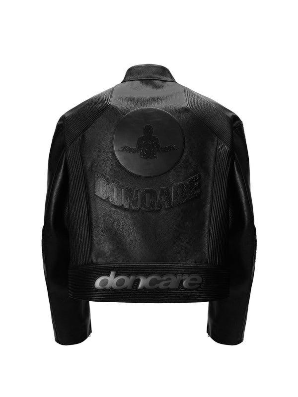 DONCARE "皮革水钻机车夹克"